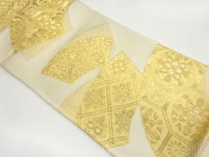 地紙に華文・亀甲模様織出し袋帯